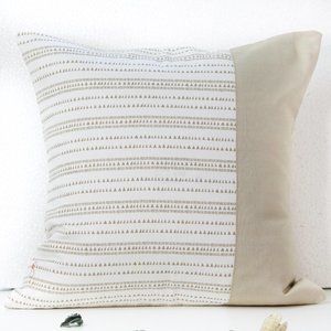 GRANT BEIGE PRINTED PATCHWORK CUSHION COVER